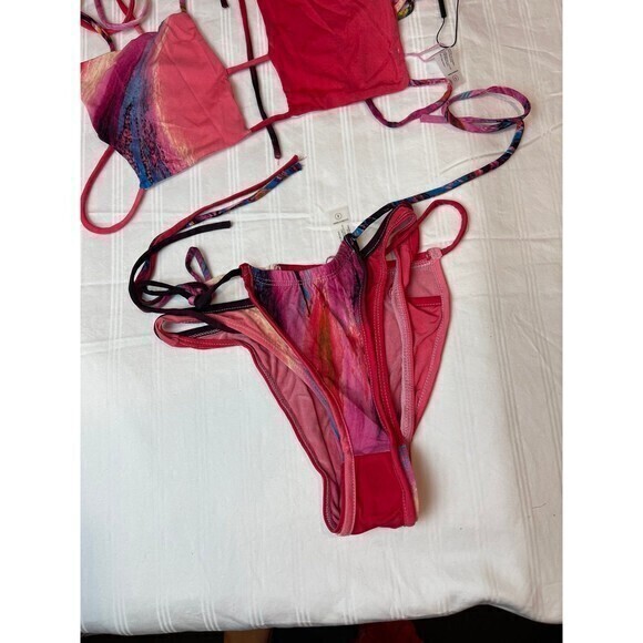 Hawaiian Multi Color‎ 3 Piece Bikini Set Size S RefM22 - Picture 9 of 10